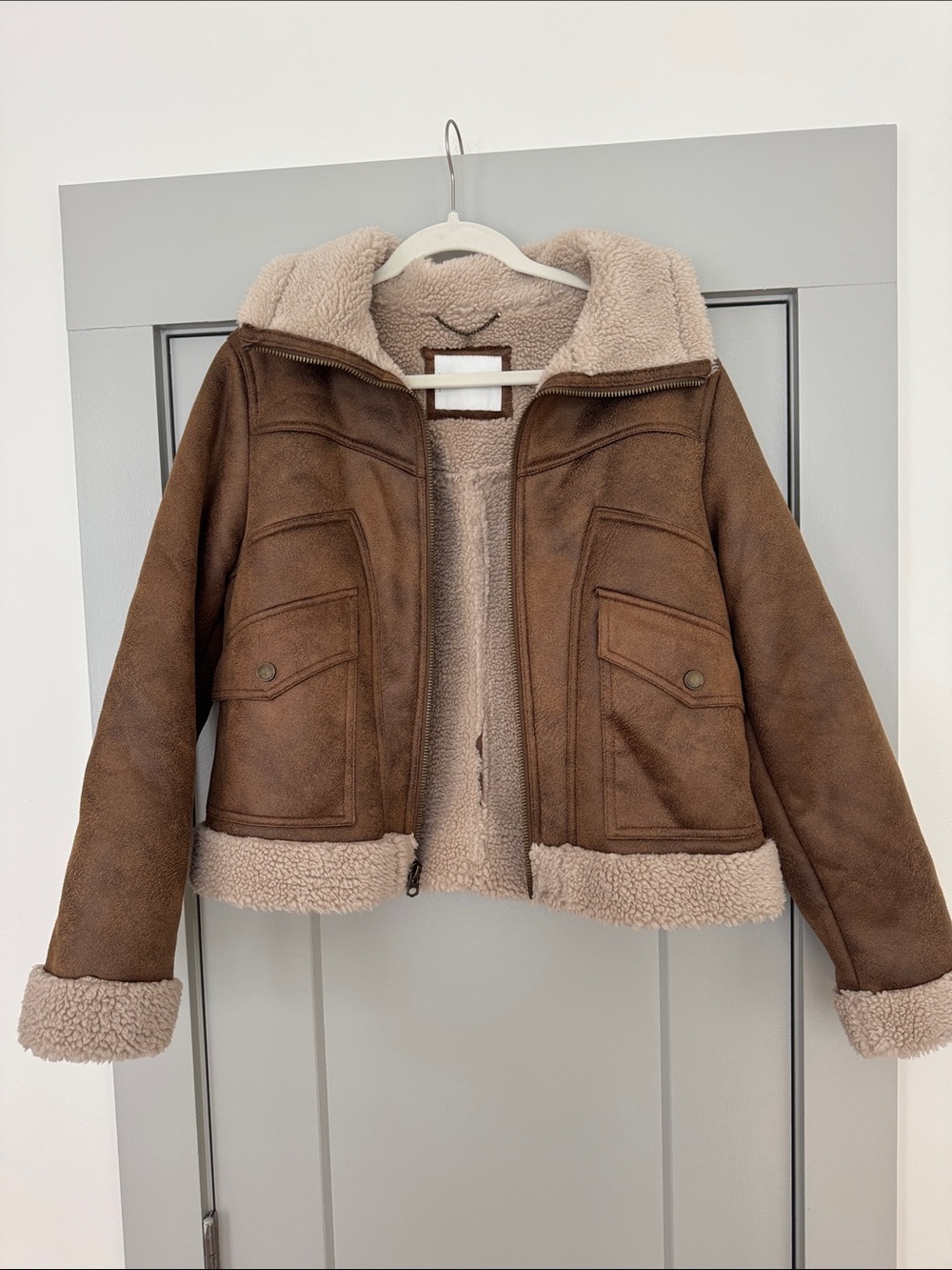 Lucky Brand Brown Faux Shearling fleece Lined Jacket